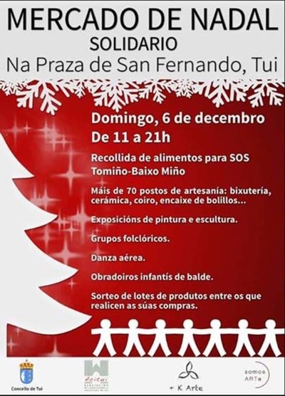 MERCADO DE NADAL SOLIDARIO ESTE DOMINGO NA PRAZA DE SAN FERNANDO DE TUI
