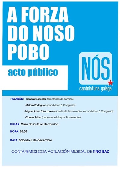 ACTO PBLICO ABERTO DE NS-CANDIDATURA GALEGA EN TOMIO