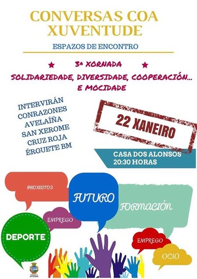 TERCEIRA SESIN DE -CONVERSAS COA XUVENTUDE- NA GUARDA NA QUE SE FALAR DE COOPERACIN, INTEGRACIN E SOLIDARIEDADE