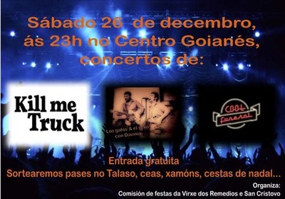 3 GRUPOS MUSICAIS OFRECERN UN CONCERTO O 26 DE DECEMBRO NO CENTRO GOIANS