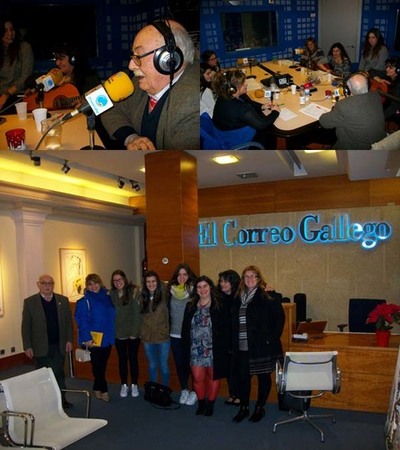 EL GRUPO ANTORCHA DE A GUARDA VISITA LA RADIO OBRADOIRO