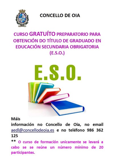 CURSO GRATUTO PREPARATORIO DA ESO EN OIA