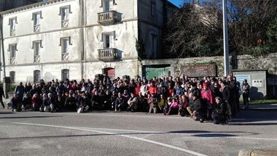 UNHA PEREGRINACIN DE 195 PORTUGUESES PASAN POLA GUARDA NO SEU CAMIO A SANTIAGO DE COMPOSTELA