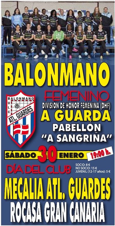 O MECALIA ATL GUARDS RECIBE ESTE SBADO  ROCASA GRAN CANARIA