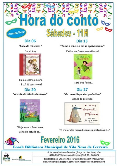 HORA DO CONTO - FEVEREIRO DE 2016 NA BIBLIOTECA DE VILANOVA DE CERVEIRA