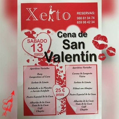 CENA DE SAN VALENTN EN EL RESTAURANTE XEITO DE A GUARDA