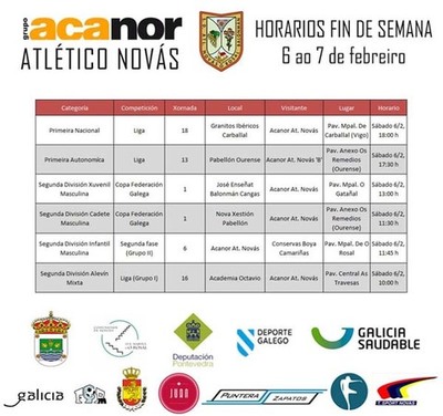 PARTIDOS DO ACANOR ATL NOVS  PARA ESTA FIN DE SEMANA