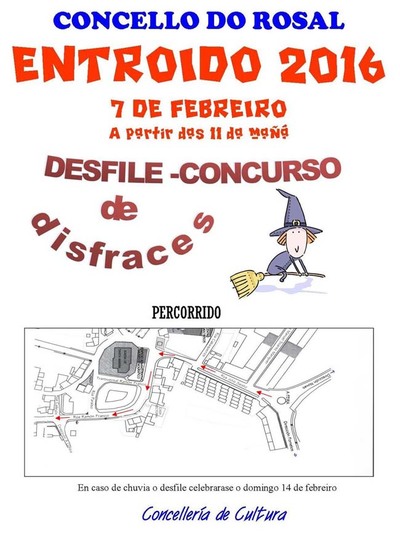 -APRAZADO- PERCORRIDO DO DESFILE-CONCURSO DE ENTROIDO O 7 DE FEBREIRO NO ROSAL