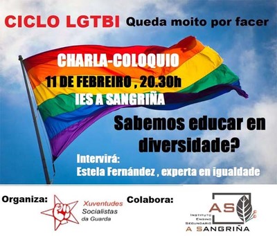 CHARLA COLOQUIO CICLO LGTBI O 11 DE FEBREIRO NA GUARDA