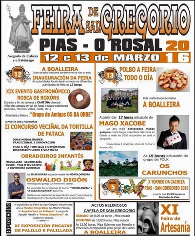 O ROSAL ACOLLE ESTA FIN DE SEMANA A FEIRA DE SAN GREGORIO 