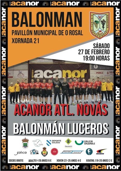 O ACANOR ATL. NOVS RECIBE ESTE SBADO NO ROSAL  BALONMN LUCEROS