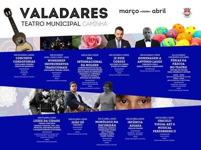 PROGRAMAAO TEATRO MUNICIPAL VALADARES DE CAMINHA MARO-ABRIL 2016