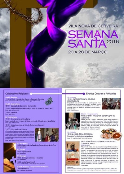 SEMANA SANTA: CERIMNIAS RELIGIOSAS E ATIVIDADES CULTURAIS TODOS OS DIAS