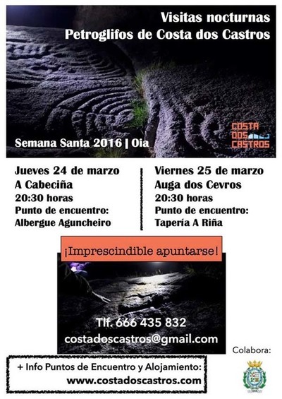VISITAS NOCTURNAS ESTE JUEVES Y VIERNES A LOS PETROGLIFOS DE COSTA DOS CASTROS EN OIA