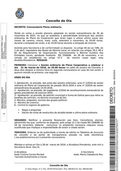 O CONCELLO DE OIA DEBATIR EN PLENO A RETIRADA DOS BORDILLOS DO CARRIL BICI