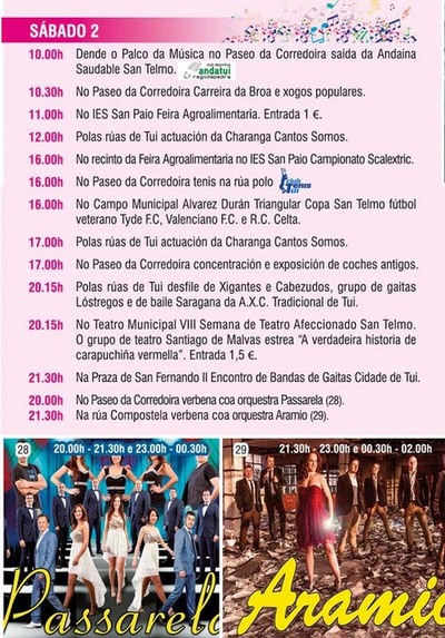 DEPORTE, MSICA E TEATRO NA PROGRAMACIN DO SBADO DAS FESTAS DE SAN TELMO