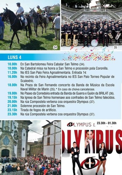 A FEIRA DOS CABALOS, CAMPIONATO POPULAR DE SLOT, CONCERTO DA BANDA DE MSICA DA ESCOLA NAVAL MILITAR DE MARN E A PROCESIN DE SAN TELMO DESPIDEN AS FESTAS EN TUI