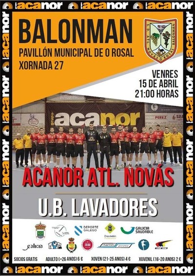 O ACANOR ATL. NOVS RECIBE ESTE VENRES  UB LAVADORES NO ROSAL
