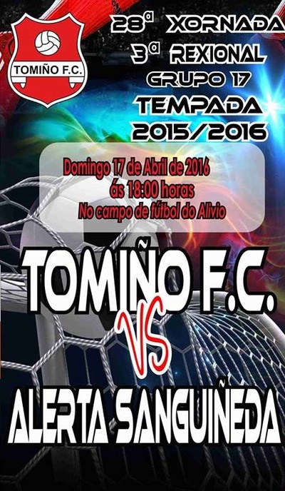 ESTE DOMINGO S 18:00H TOMIO FC - ALERTA SANGRUIEDA