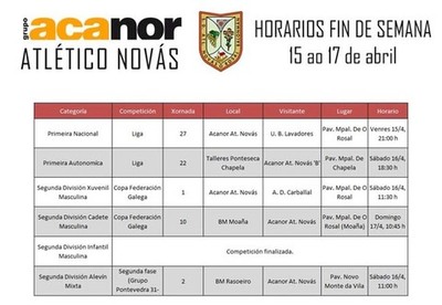 PARTIDOS DO ACANOR ATL NOVS PARA ESTA FIN DE SEMANA