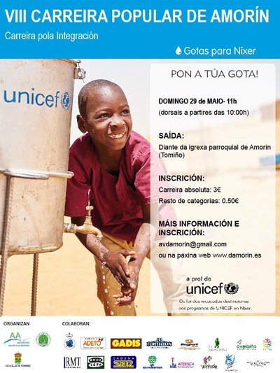 AMORN CELEBRA ESTE DOMINGO A VIII EDICIN DA CARREIRA POPULAR POLA INTEGRACIN E GOTAS PARA NIXER