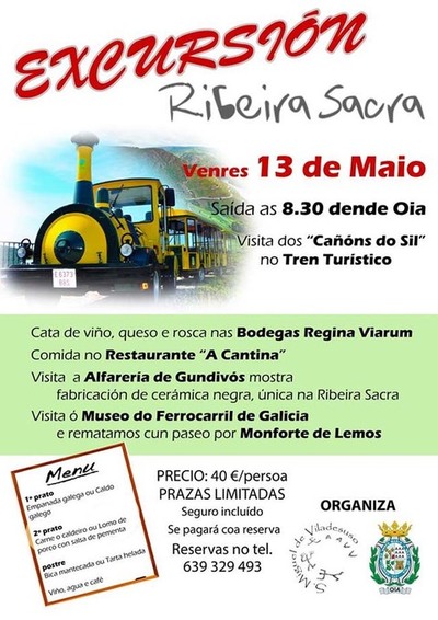 EXCURSIN  RIBEIRA SACRA O VENRES 13 DE MAIO