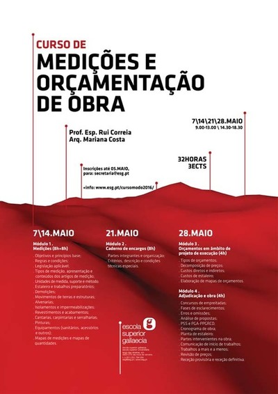 CURSO DE MEDIES E ORAMENTAO DE OBRA NA ESG DE CERVEIRA