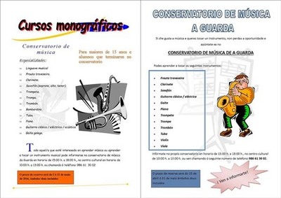 CURSOS MONOGRFICOS NO CONSERVATORIO DE MSICA DE A GUARDA