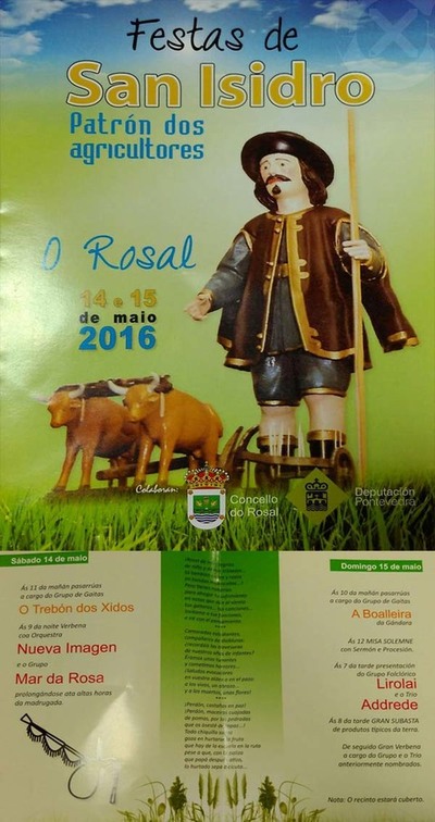 O ROSAL ACOLLE ESTA FIN DE SEMANA AS FESTAS DE SAN ISIDRO, PATRN DOS AGRICULTORES
