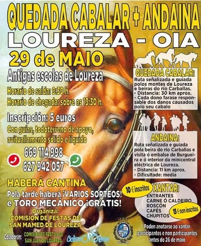 QUEDADA CABALAR E ANDAINA O 29 DE MAIO EN LOUREZA(OIA)