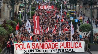 MILLEIROS DE PERSOAS MOBILZANSE EN VIGO PARA RECLAMAR O RESCATE DA SANIDADE E A XESTIN PBLICA DO HOSPITAL LVARO CUNQUEIRO