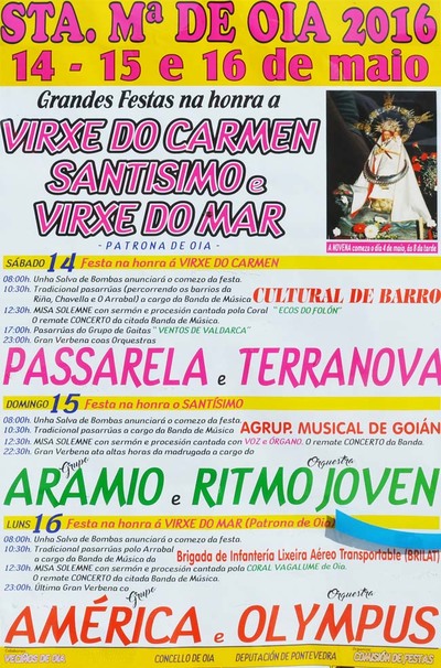 FESTAS NA HONRA DA VIRXE DO CARMEN, SANTSIMO E VIRXE DO MAR EN OIA