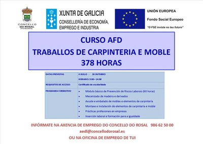 Curso AFD de traballos de carpinteria e moble no Rosal