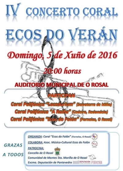 O auditorio municipal do Rosal acolle este domingo o IV concerto coral ecos do vern