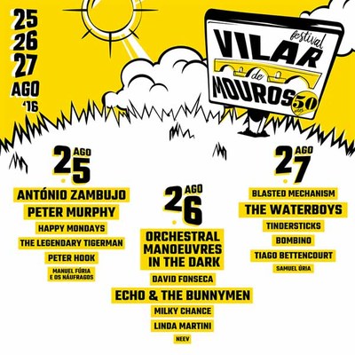 O Festival Vilar de Mouros  conmemora o seu 50 aniversario os das 25, 26 e 27 de Agosto de 2016
