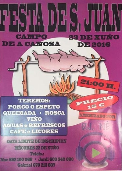 Festas de San Xon o 23 de Xuo no Campo da Canosa no Rosal 