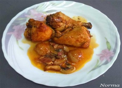 Receta: Pollo con cebollitas glaseadas