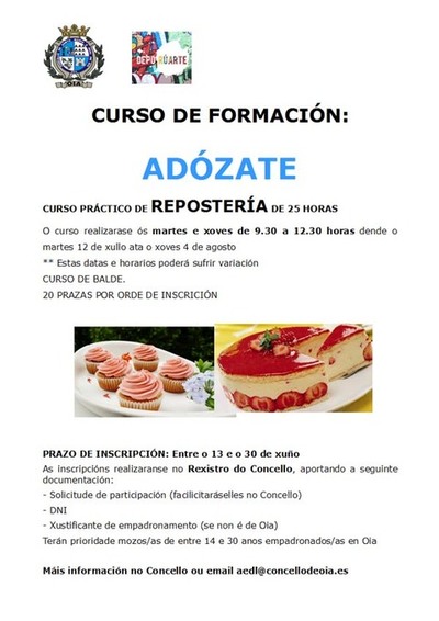 Curso de Repostera Adzate en Oia
