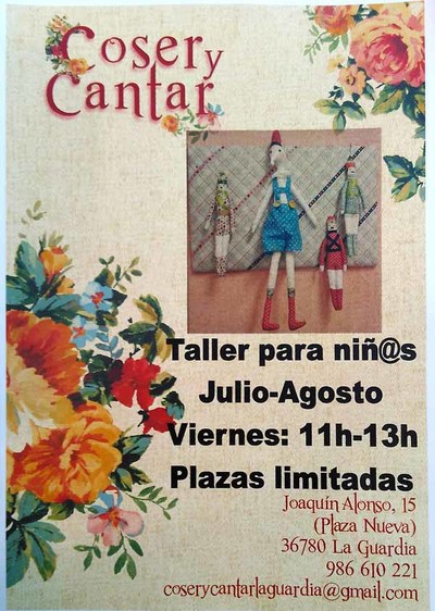Abierto el plazo de los Talleres para ni@s julio-agosto 2016 en Coser y Cantar A Guarda