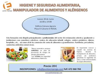 ACOR organiza no Rosal un Curso de Manipulador de Alimentos