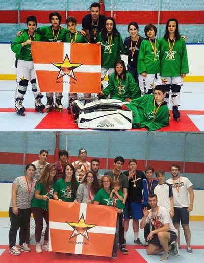 Terceira posicin para os equipos femenino e masculino de A Guarda Hockey Lia