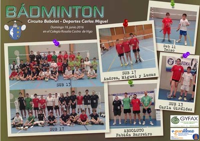 Magnifica la ltima jornada del Club Bdminton Tui en el Circuito Babolat-Carlos Miguel disputada este domingo en Vigo