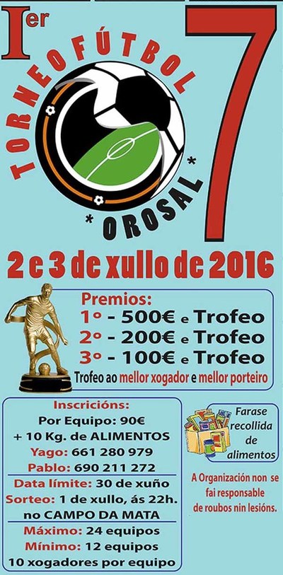 I Torneo de Futbol 7 o 2 e 3 de xullo no Rosal