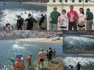 Alberto Gonzlez e Sara Ibez, gaadores da XXI Travesa a nado Porto da Guarda