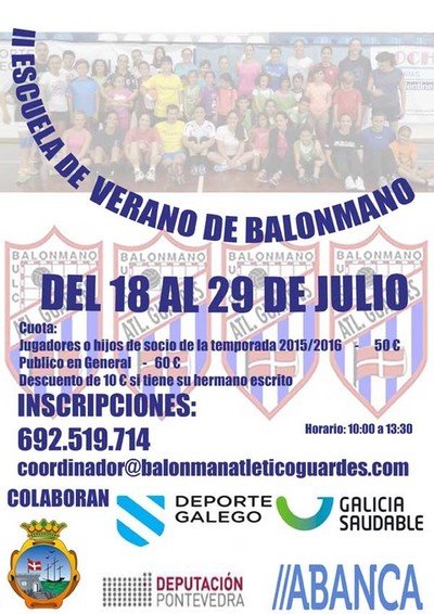 II Escuela de Verano de Balonmano del 18 al 29 de Julio en A Guarda