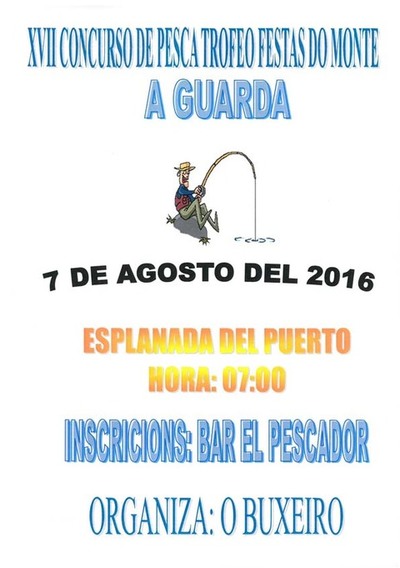 XVII Concurso de Pesca Trofeo Festa do Monte o 7 de agosto de 2016