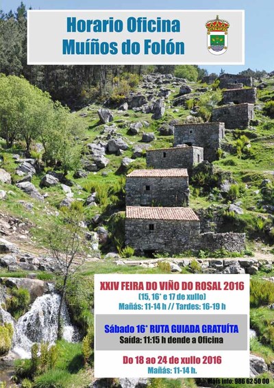 O Concello do Rosal informa do horario da oficina de informacin turstica dos Muos do Foln