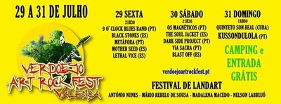 Festival Verdoejo Art Rock Fest de 29 a 31 de julho em Valena do Minho