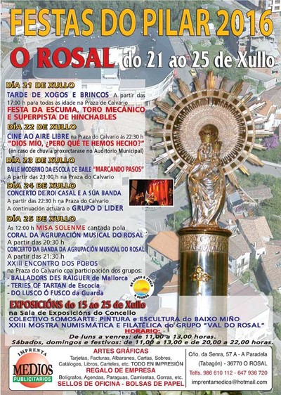 Festas do Pilar 2016 no Rosal do 21  25 de xullo de 2016