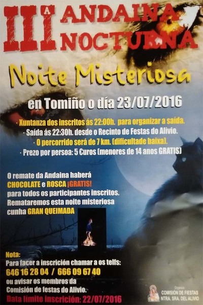 III Andaina nocturna Noite Misteriosa este sbado en Tomio
